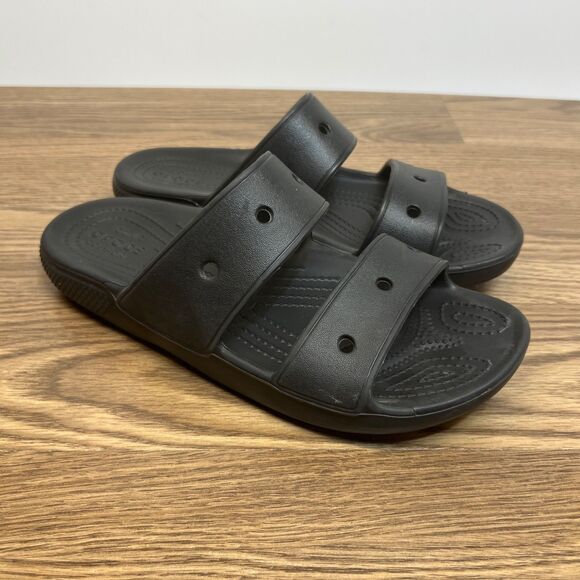 Crocs‎ Sandals Mens Size 6 Womens 8 Black Two Strap Slide Beach Pool Shoes main image 8
